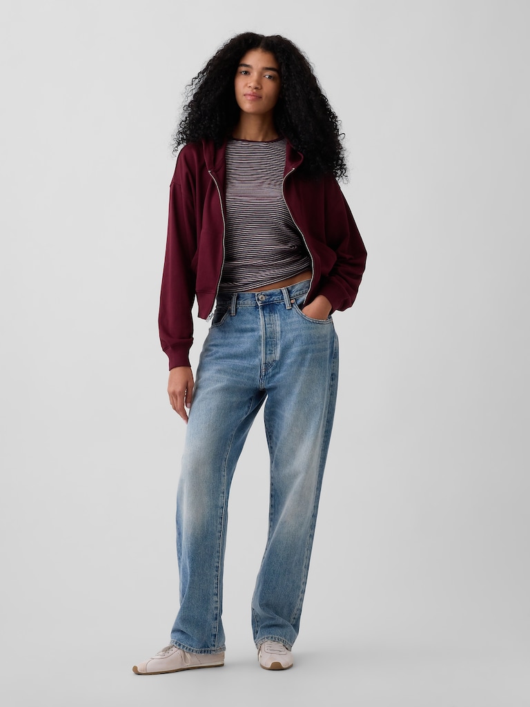VintageSoft Terry Oversized Wedge Zip Hoodie