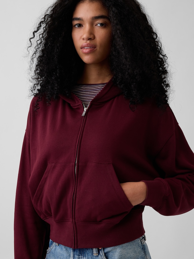VintageSoft Terry Oversized Wedge Zip Hoodie