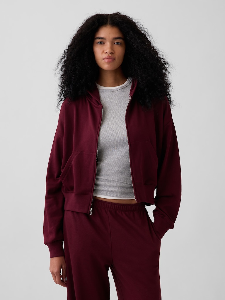 VintageSoft Terry Oversized Wedge Zip Hoodie