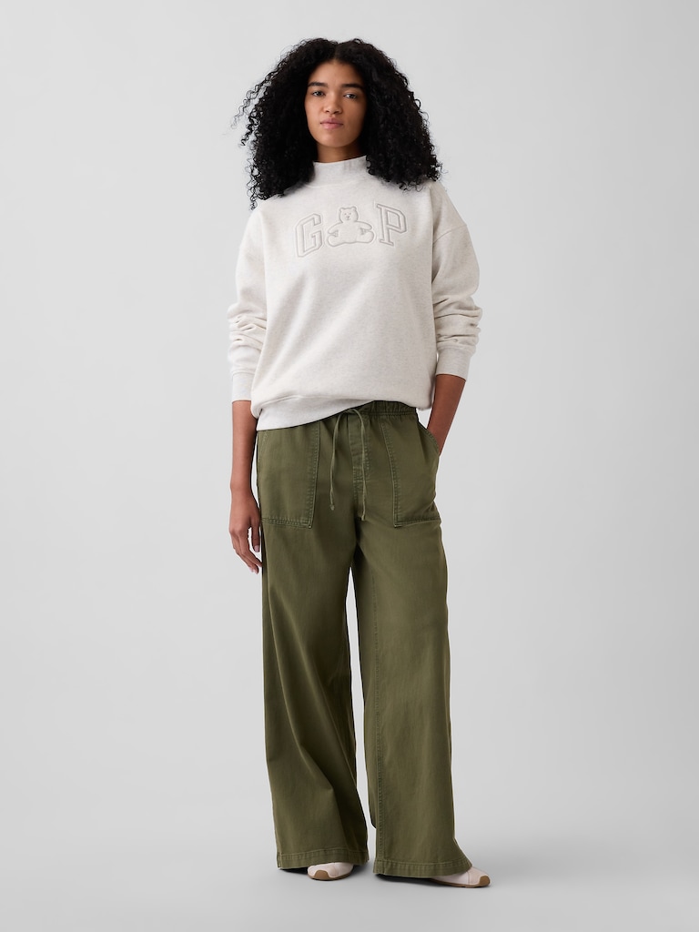 VintageSoft Oversized Mockneck Logo Sweatshirt