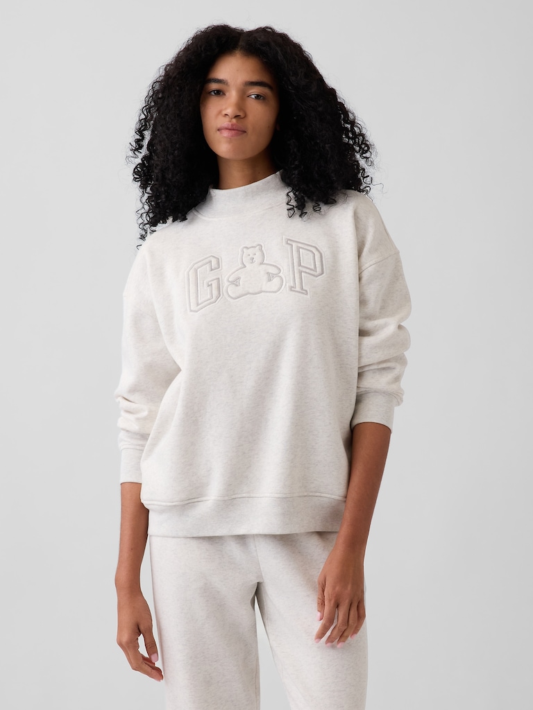 VintageSoft Oversized Mockneck Logo Sweatshirt