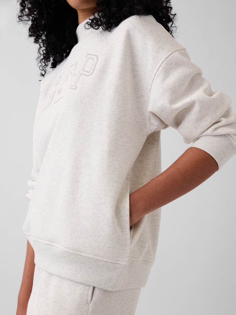 VintageSoft Oversized Mockneck Logo Sweatshirt