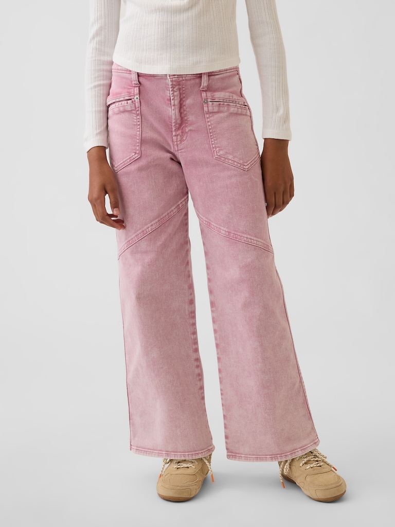 Kids Low Rise Stride Wide-Leg Jeans