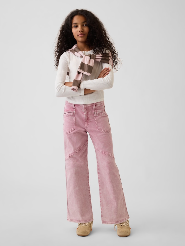 Kids Low Rise Stride Wide-Leg Jeans