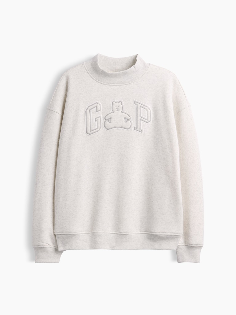 VintageSoft Oversized Mockneck Logo Sweatshirt