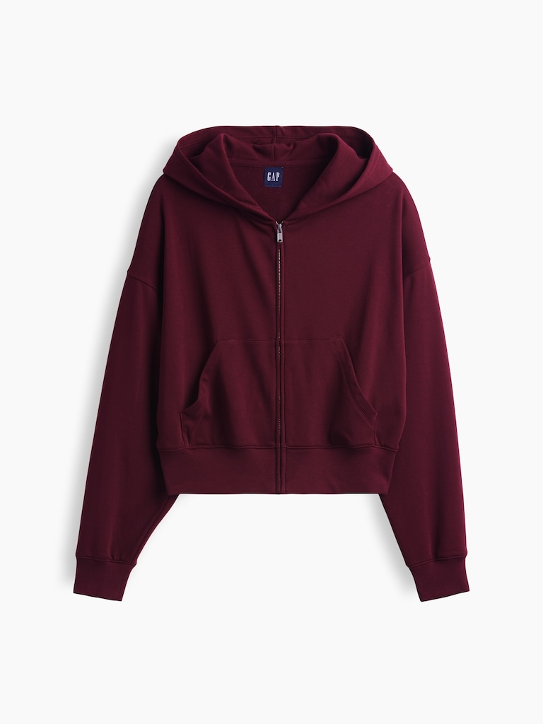 VintageSoft Terry Oversized Wedge Zip Hoodie