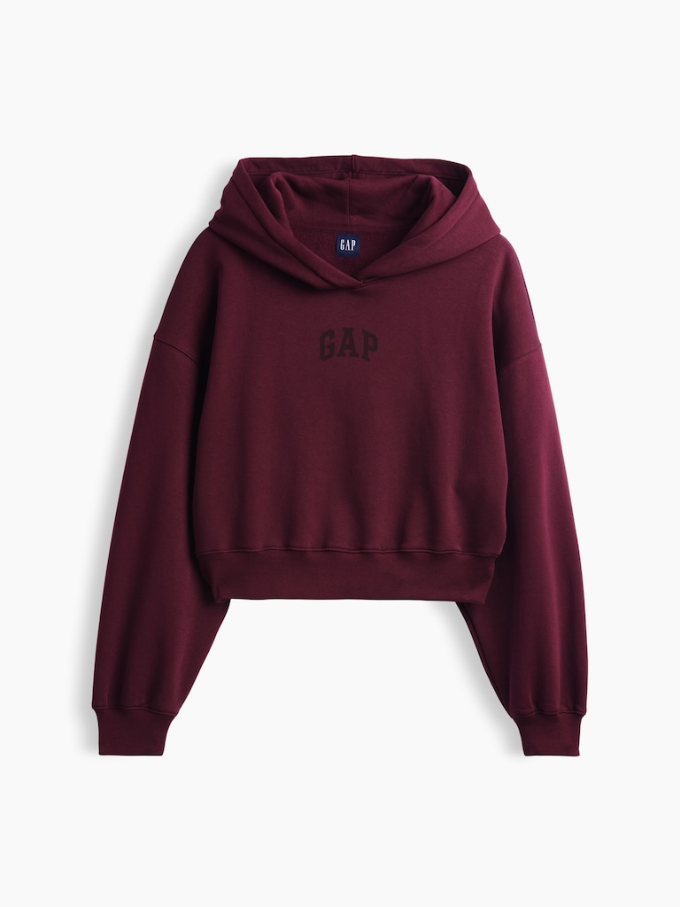 VintageSoft Crop Logo Hoodie