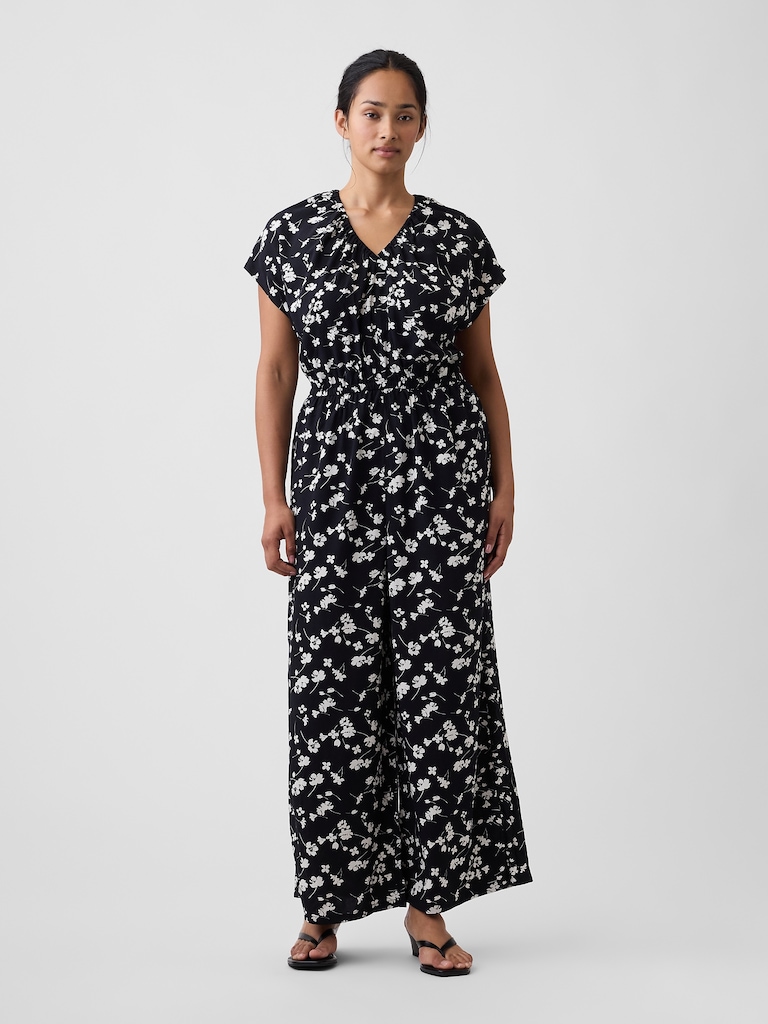 Flutter Sleeve Wide-Leg Jumpsuit