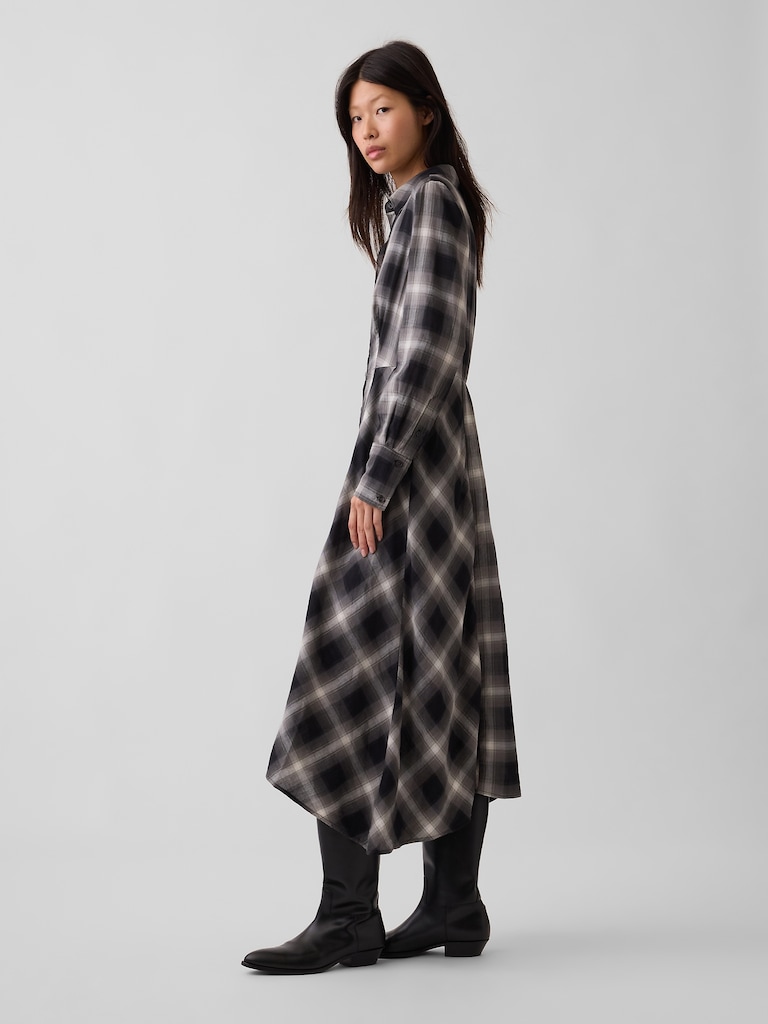 Plaid Maxi Shirtdress