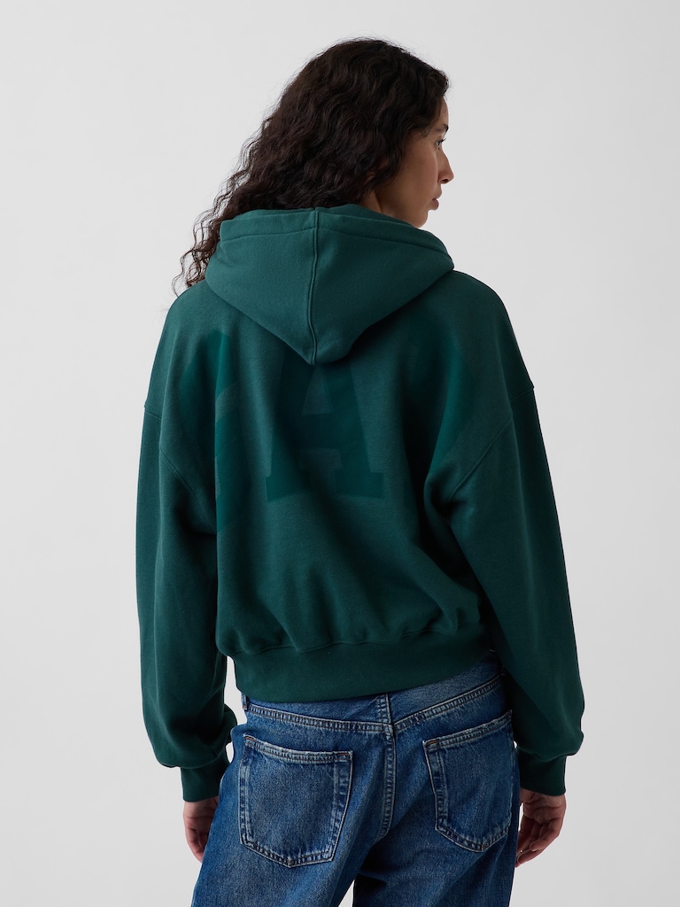 VintageSoft Crop Logo Hoodie