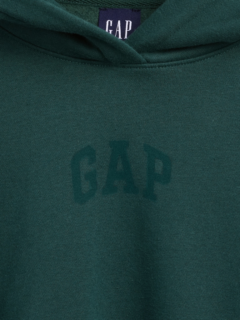 VintageSoft Crop Logo Hoodie