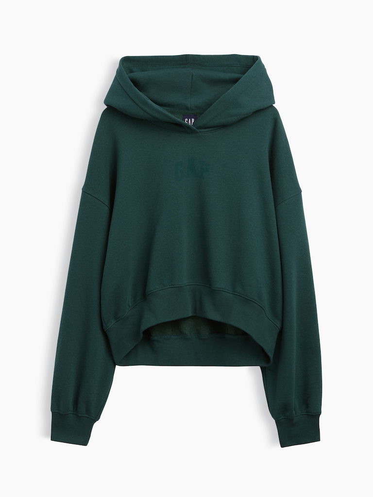 VintageSoft Crop Logo Hoodie