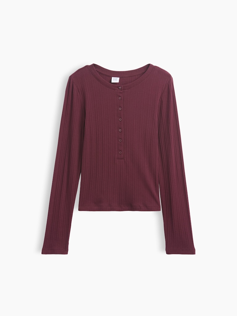 Kids Variegated Rib Henley T-Shirt