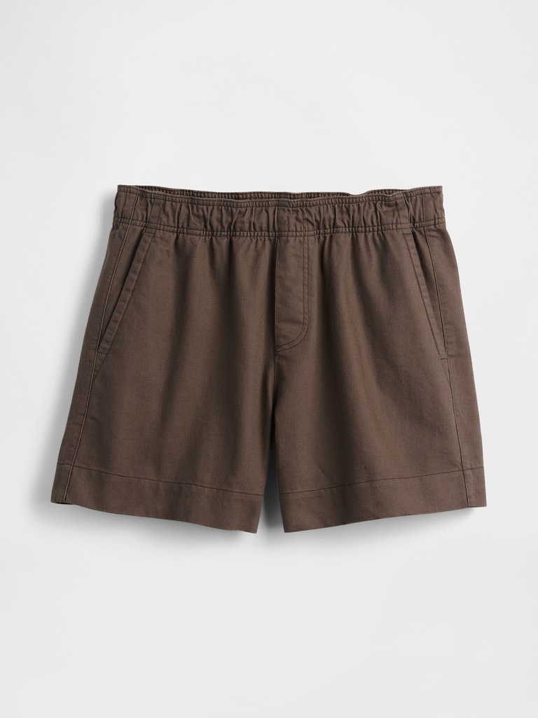 5.5" Linen-Blend Relaxed Shorts