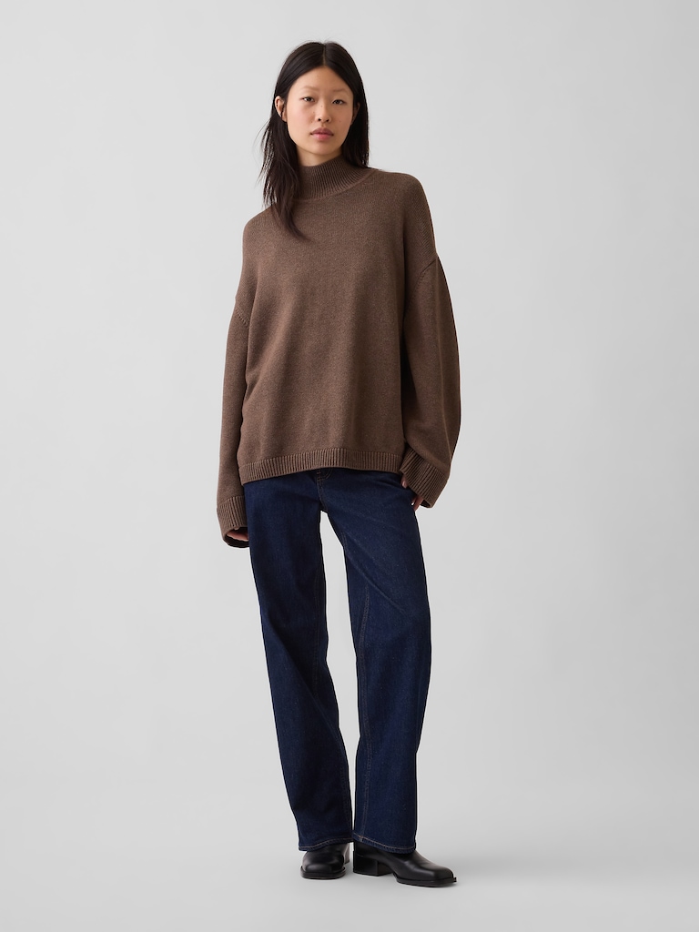 100% Cotton Oversized Turtleneck Sweater