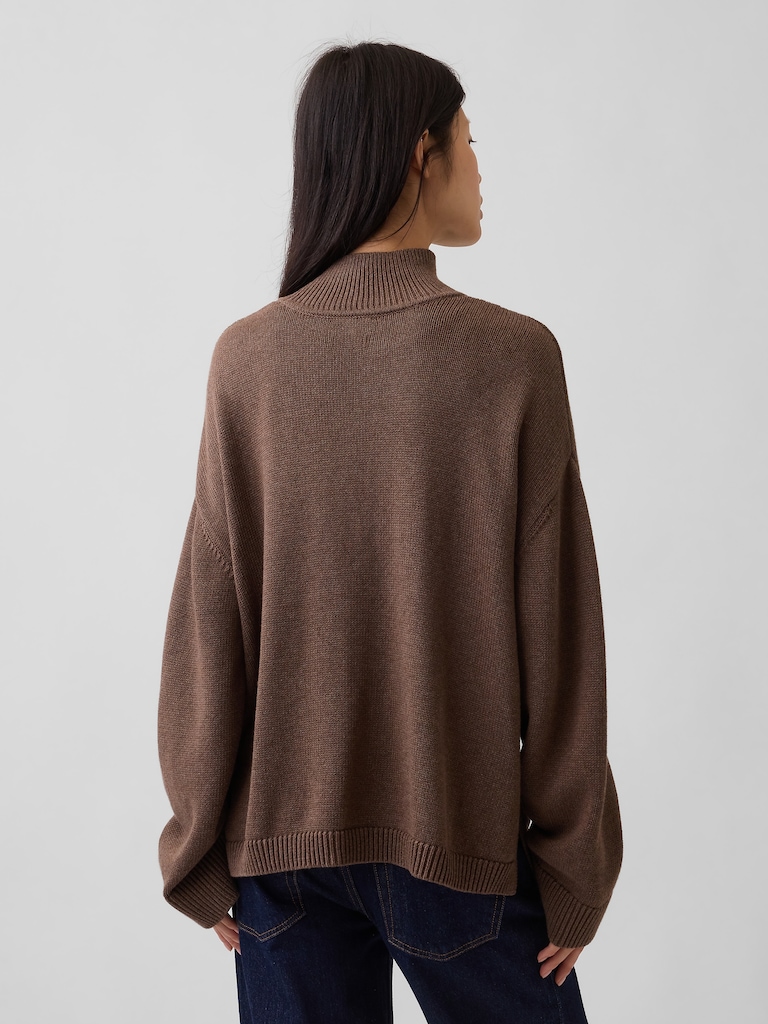 100% Cotton Oversized Turtleneck Sweater