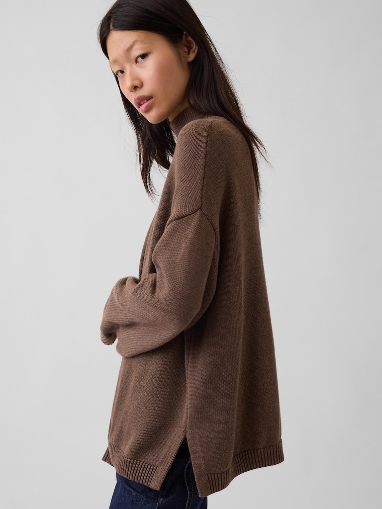 100% Cotton Oversized Turtleneck Sweater