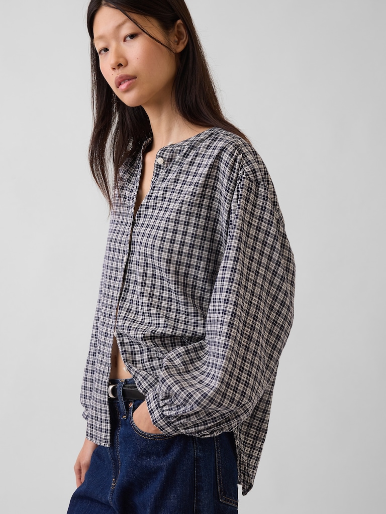 Relaxed Button-Front Shirt