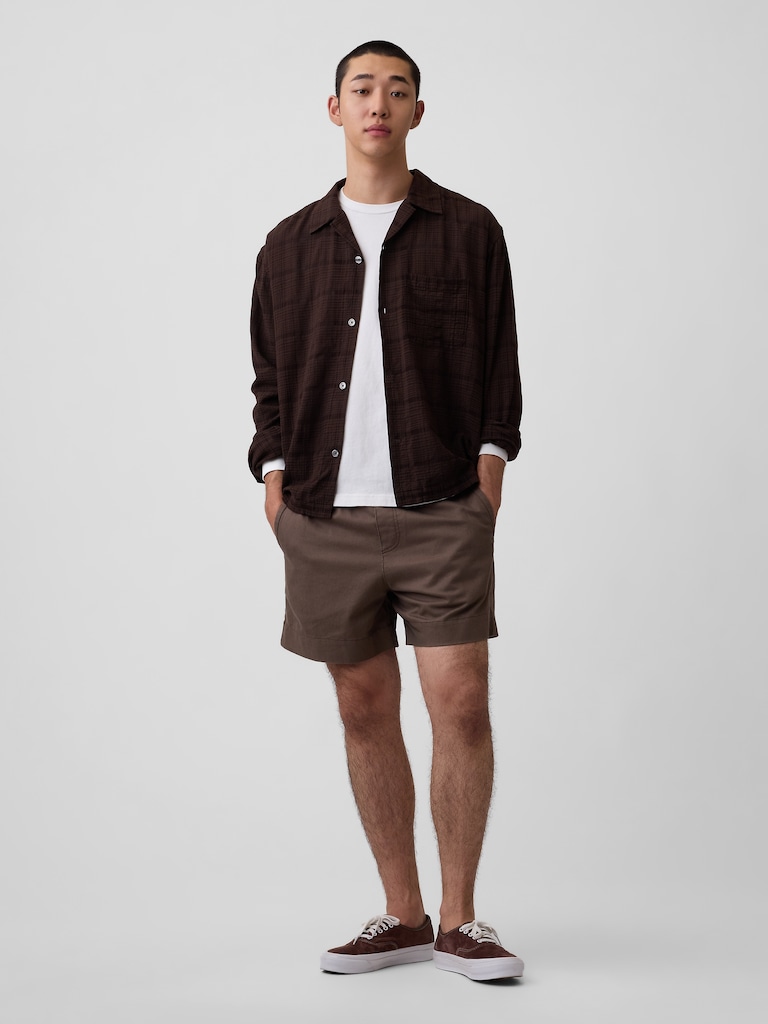 5.5" Linen-Blend Relaxed Shorts