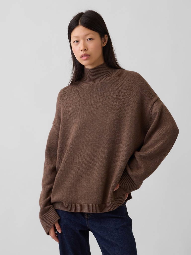 100% Cotton Oversized Turtleneck Sweater