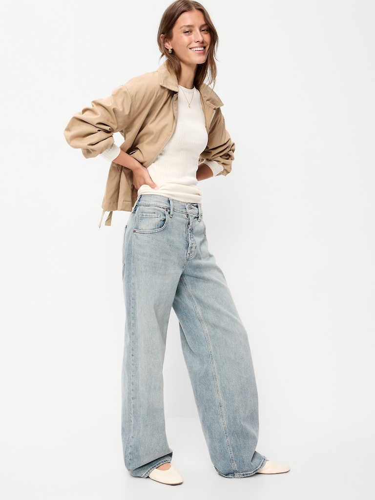 Crew-Neck Long-Sleeve Ribbed Top