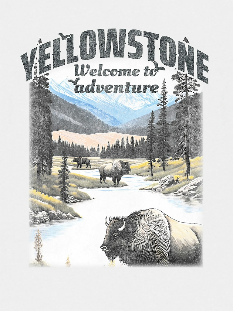 Yellowstone National Park Classic Graphic T-Shirt for Kids