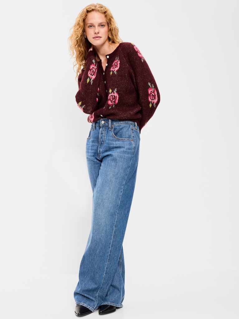 Slouchy Crew-Neck Cardigan