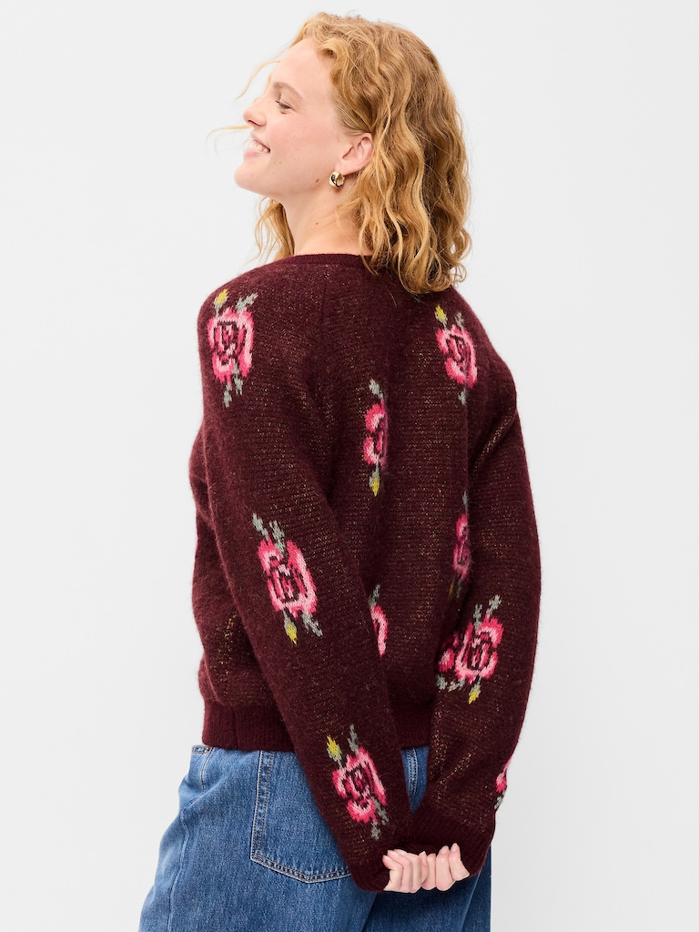 Slouchy Crew-Neck Cardigan