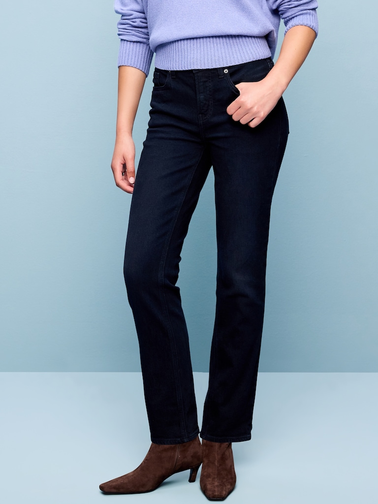 Mid-Rise Straight Leg Jeans