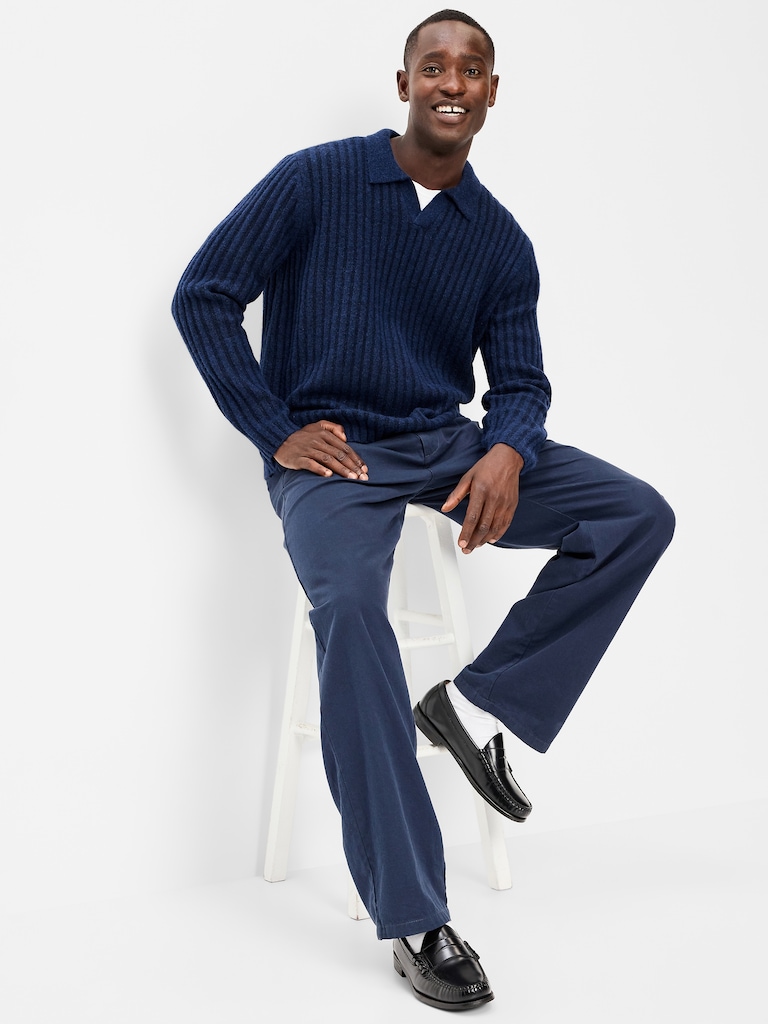Long-Sleeve Polo Sweater