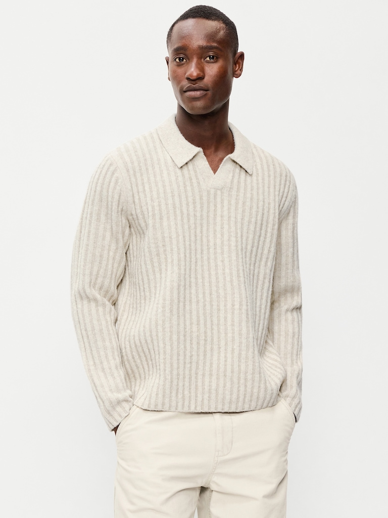 Long-Sleeve Polo Sweater