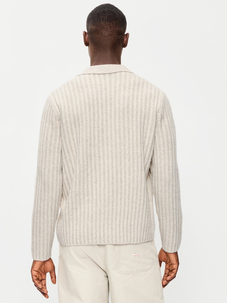 Long-Sleeve Polo Sweater