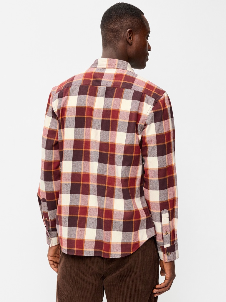 Relaxed Long-Sleeve Flannel Pocket Shirt