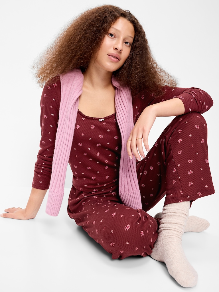 Waffle-Textured Pajama Pants