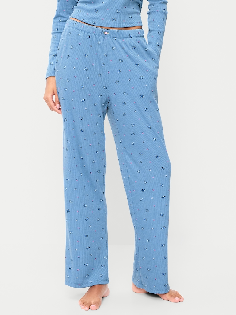 Waffle-Textured Pajama Pants