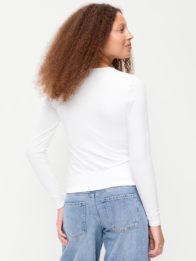 Hug Double-Layer Crew-Neck Long-Sleeve Top
