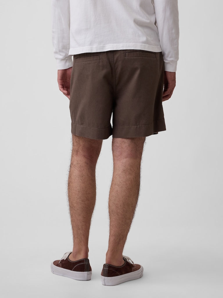 5.5" Linen-Blend Relaxed Shorts