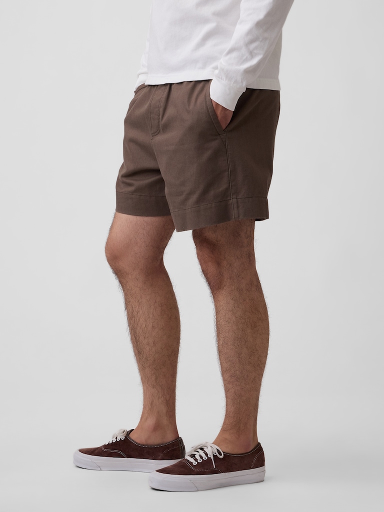 5.5" Linen-Blend Relaxed Shorts