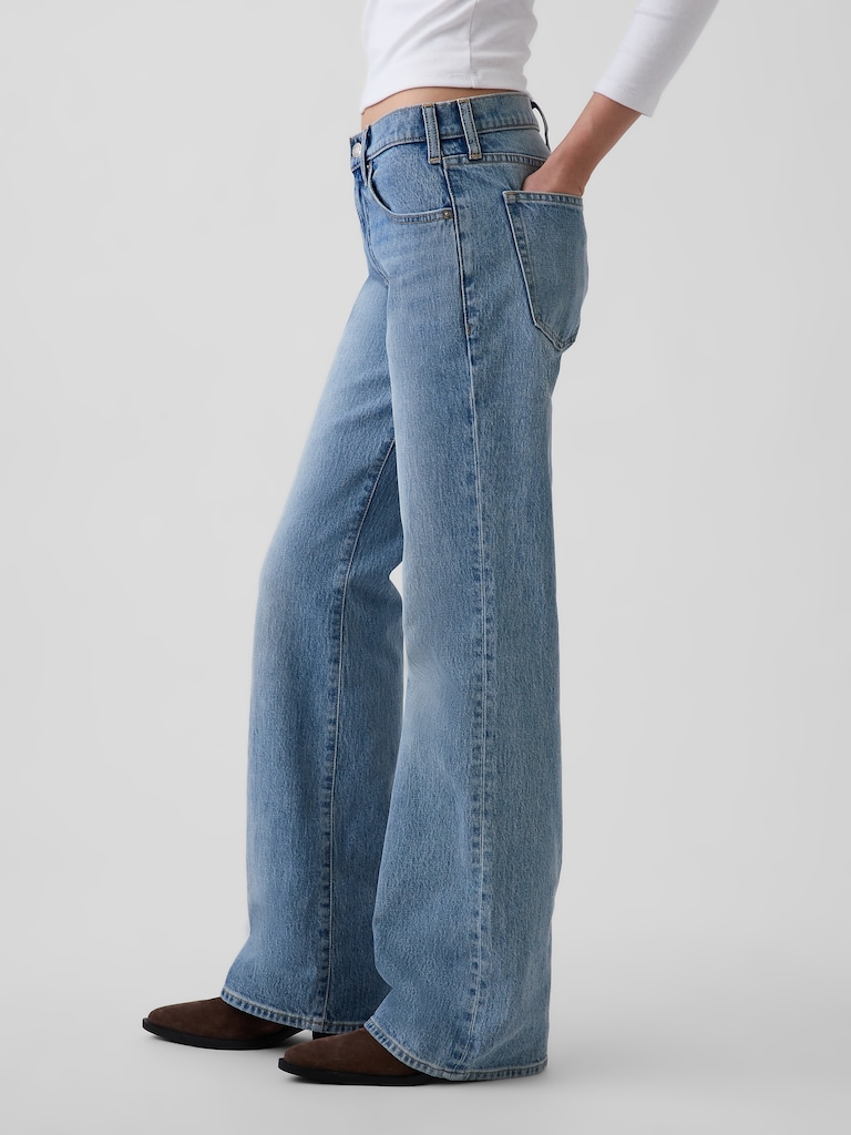 Mid Rise Relaxed Flare Jeans