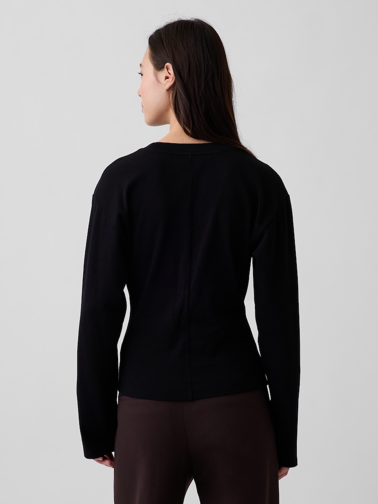 Knit Fitted-Waist T-Shirt