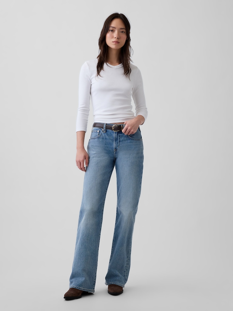 Mid Rise Relaxed Flare Jeans