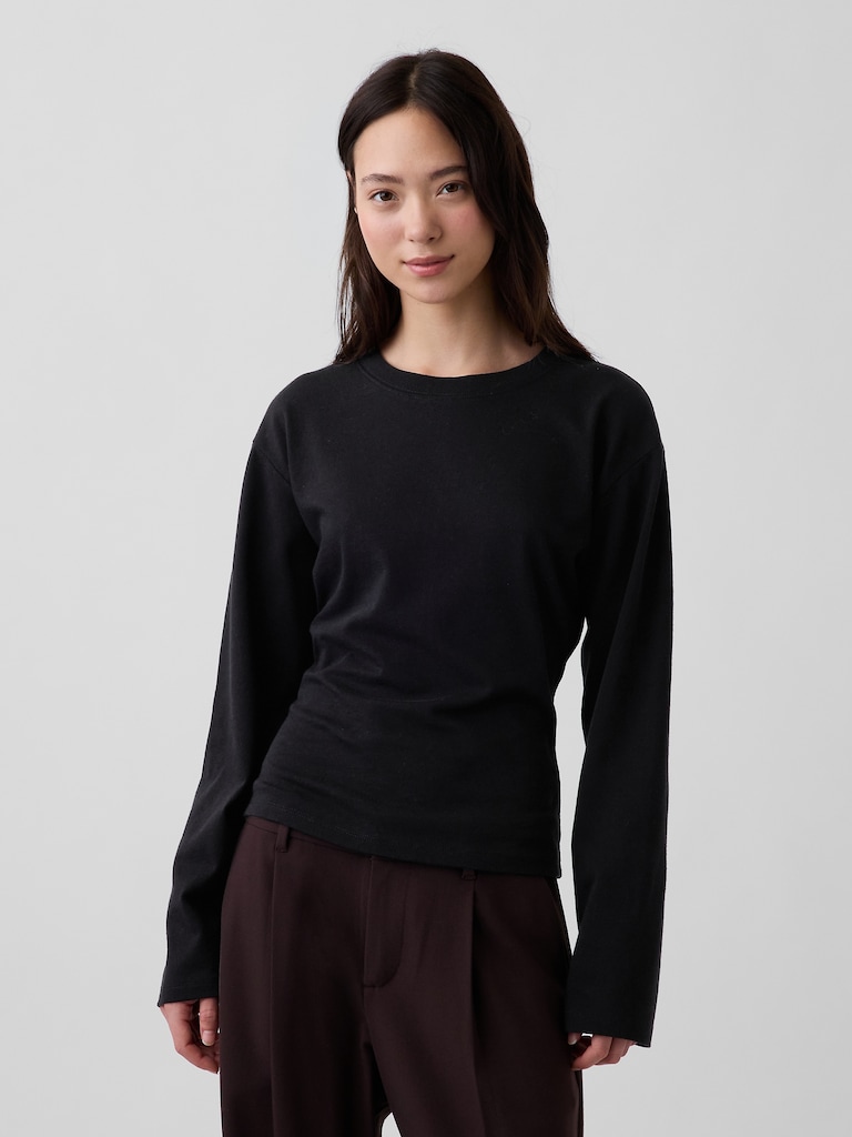 Knit Fitted-Waist T-Shirt