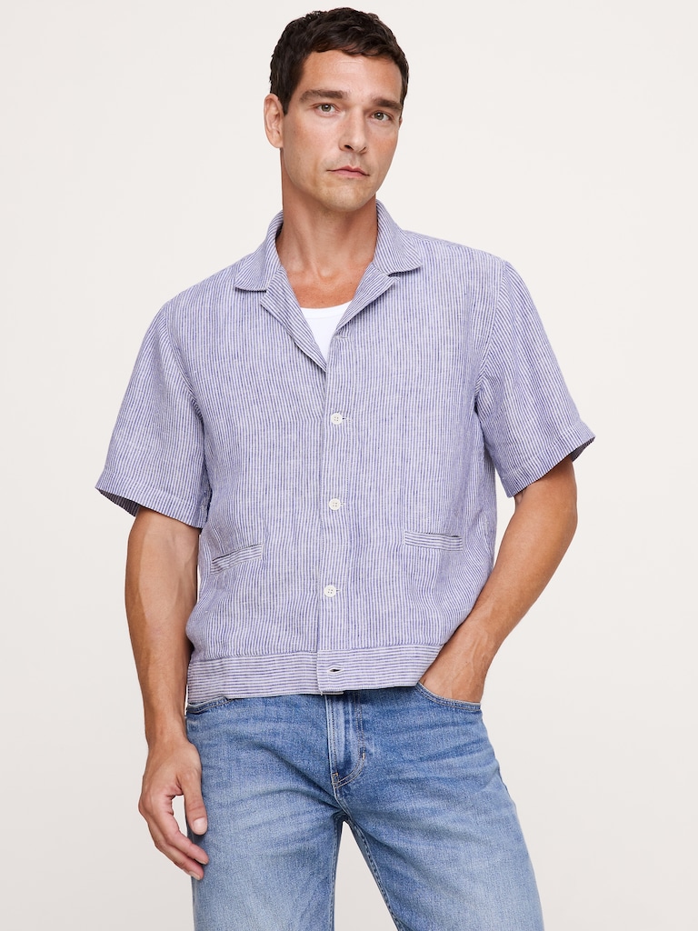 Standard-Fit Linen Resort Shirt