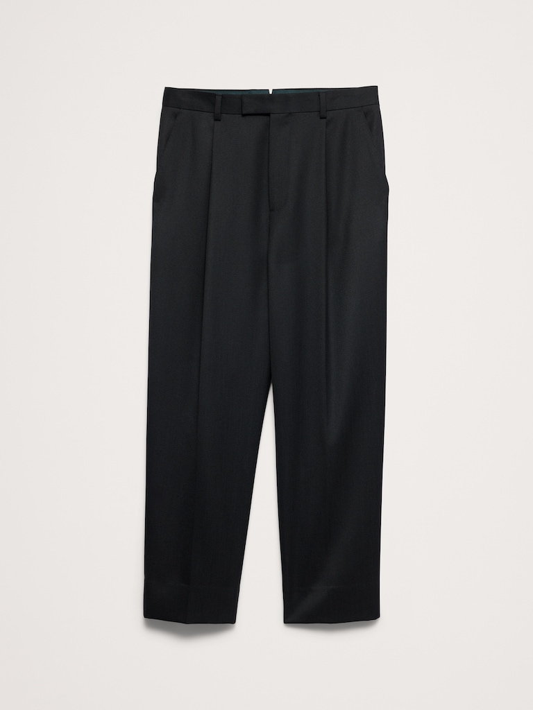 Loose Pleated Twill Suit Pant