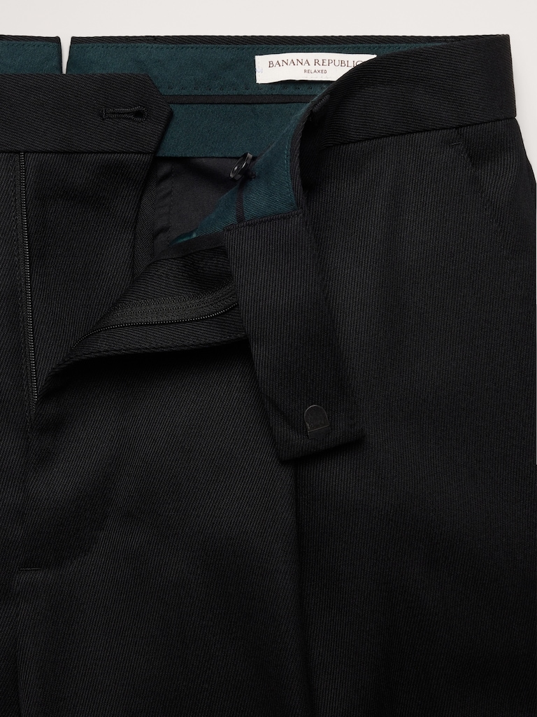 Loose Pleated Twill Suit Pant