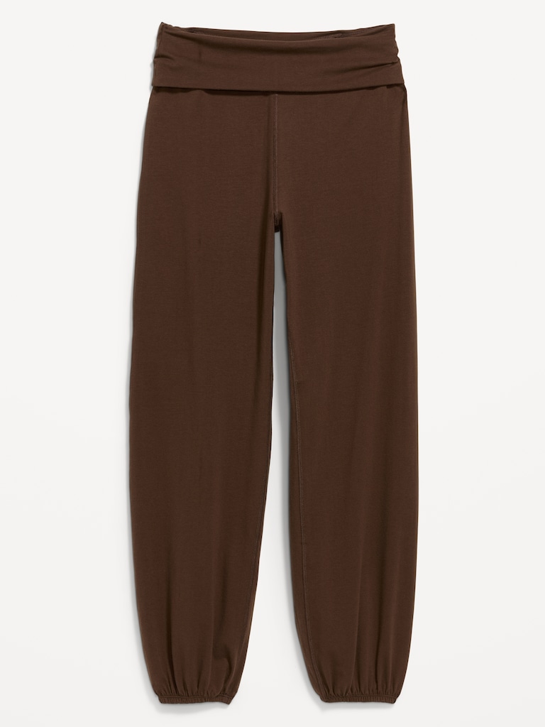 Fold-Over Waist Fitted Joggers