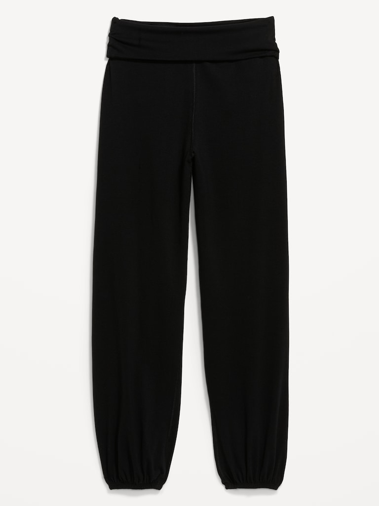 Fold-Over Waist Fitted Joggers