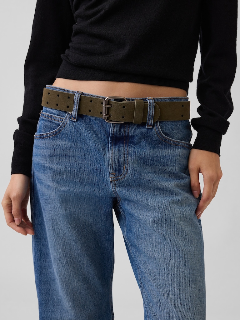 Suede Double-Prong Belt