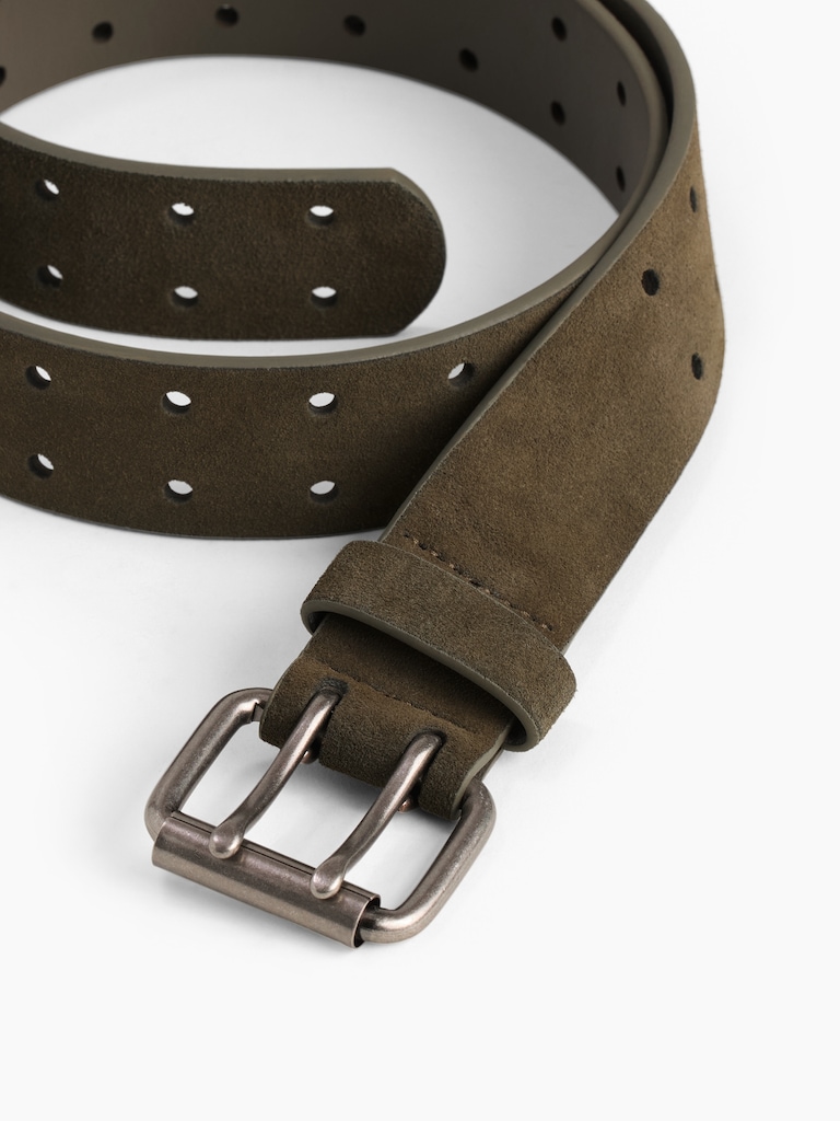 Suede Double-Prong Belt