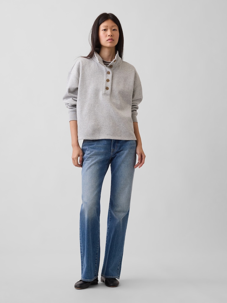 VintageSoft Oversized Henley Pullover
